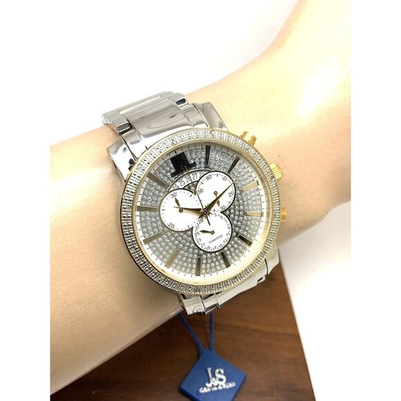 Joshua & Sons Men's Watch JS56 Quartz Chronograph Two Tone Stainless Ste… - Picture 10 of 13